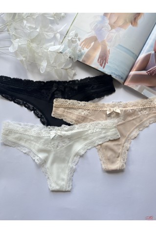 Трусики стрінги з мікрофібри та мікросіточки Annajolly 73152